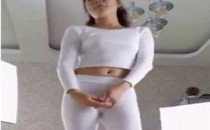 社会摇DJ版最新性感迷人热舞高跟白色紧身裤